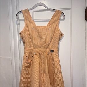 Versace Orange Striped Jumpsuit. Authentic 1990’s numbered vintage playsuit